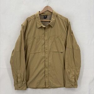 REI Co-op Shirt Mens 2XL Beige Nylon Long Sleeve Vented Hiking Travel Trail Camp